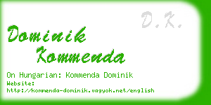 dominik kommenda business card